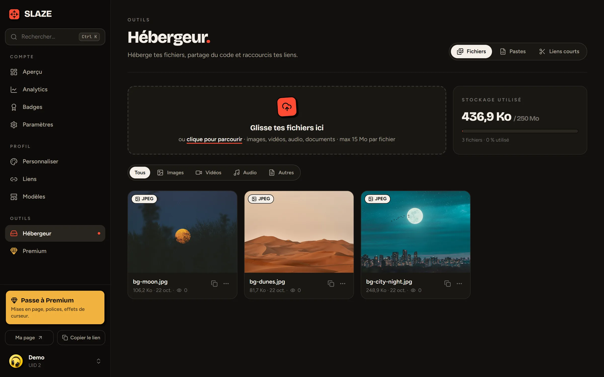 L’hébergeur de fichiers